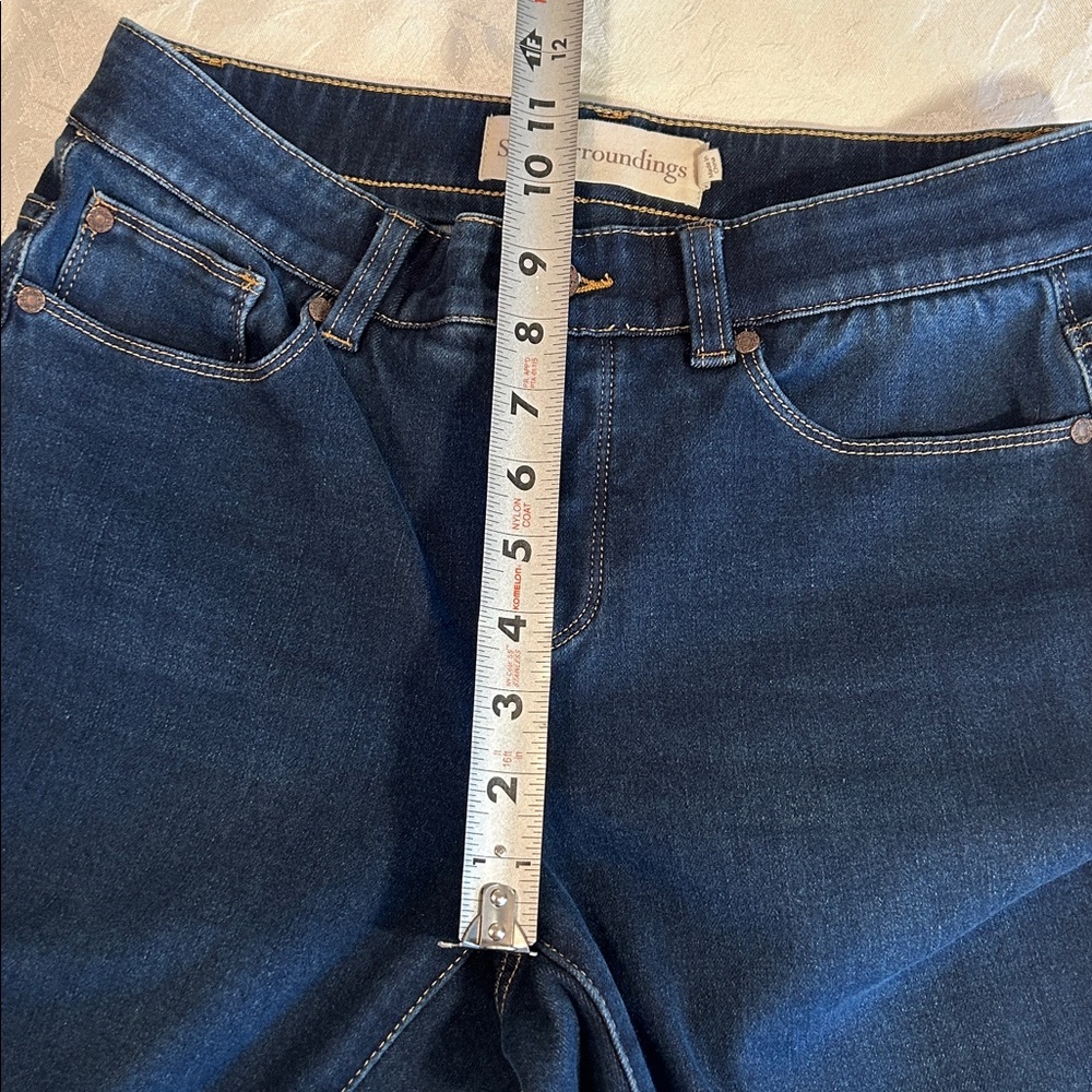 Soft Surroundings women’s straight leg stretch, dark soft denim jeans Size SP. - Picture 11 of 13
